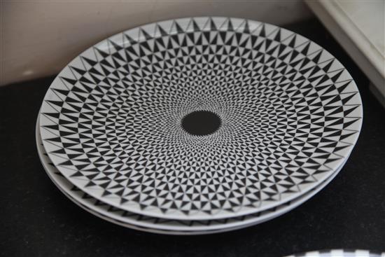 A set of six Fornasetti Egocentrismo series porcelain plates, diameter 26cm